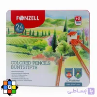 مداد رنگی 24 رنگ جعبه فلزی