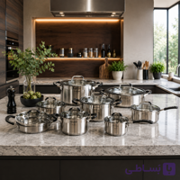 سرویس قابلمه استیل ۱۲ پارچه عرشیا Arshia مدل SS478-3319