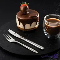 سرویس کارد و چنگال میوه‌خوری 12 پارچه استیل و طلایی براق مدل پالرمو