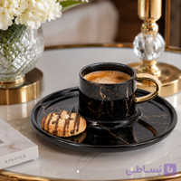 ست قهوه خوری ترک مدل ماربل گرد