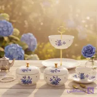 سرویس پذیرایی سرامیکی طرح رز آبی