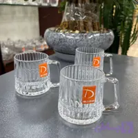 فنجان طرح دار بلور دلی گلس( DELI GLASS) دست ۶ تایی
