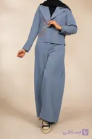 کت شلوار سیلک رنگ آبی