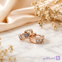 گوشواره زنانه حلقه‌ای نگین‌دار – مدل درخشش ظریف
