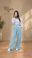 1373| شلوار زنانه نیم بگ و مناسب فصل پاییز مدل ژیلا