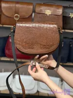 کیف چرم موج | قهوه ای گرم ابر و بادی | سنگی (کد 5RHM1)