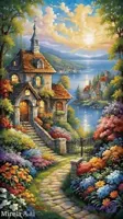 نقاشی الماسی طرح راه بهشت - سایز ۴۰ در ۵۰