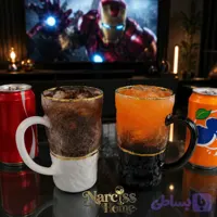 لیوان بلند دسته دار مات