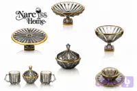 سرویس پذیرایی بلور مودنا دودی طلامات 6 نفره