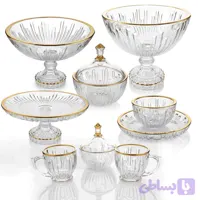 سرویس پذیرایی بلور پیانو لب طلا هلندی 12 نفره