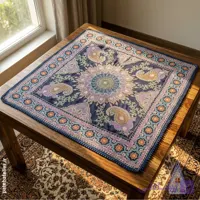 رومیزی پته دوزی طرح نیلوفر