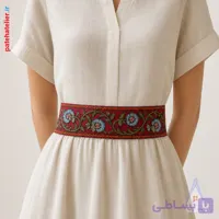 کمربند پته دوزی طرح نیلوفر