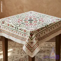 رومیزی پته دوزی طرح باغ گل