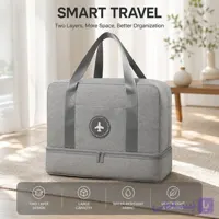 ساک مسافرتی لباس و کفش برزنتی TRAVEL BAG | دو محفظه مجزا با جیب PVC