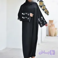 عبا زنانه مدل آستین گلدوزی با جنس الیزه