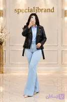 کت چرمی زنانه جیب دار24290