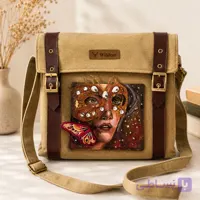 کیف دوشی نقاب دست‌ساز با نقاشی هنری و طراحی اختصاصی