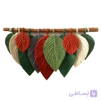 آویز برگ مکرومه رنگی مدل گلستان کد 0047