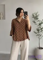 شومیز خالدار اسلپ نخ
