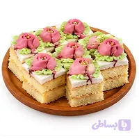 کیک خامه ای گل دار