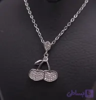 پلاک زنانه طرح پاپیون صورتی نقره 925 عیار آبکاری رودیوم