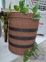 سبد حصیری مخصوص لباس همراه با در