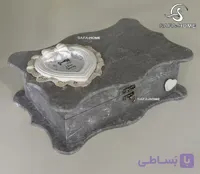 جعبه لوازم خیاطی طرح دوژان مدل طوسی پتینه سفید