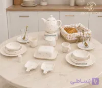 سرویس صبحانه خوری دوژان طرح فلور 25 پارچه