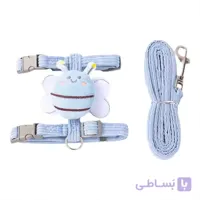 قلاده کتفی مخملی گربه طرح زنبوری رنگ آبی