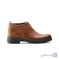 پوتین مردانه چرم ارمغان بی‌بند سرپنجه با زیره تزریق