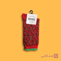 جوراب کنگره ای ساق دار برند اپتیمیست طرح توت فرنگی