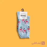 جوراب ساق دار کنگره ای برند اپتیمیست طرح پاپیون خط دار