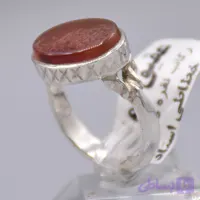 انگشتر عقیق یمنی خطی "یا امام حسین" مردانه «کد 7082»