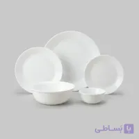 سرویس غذاخوری دیوالی سفید ساده گلدن اپال ۲۶ پارچه