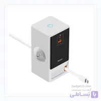 شارژر رومیزی بیسوس PowerCombo Digital 65W چهار پورت با کابل جمع‌شونده Type-C