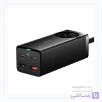 شارژر رومیزی بیسوس GaN3 Pro PowerStrip 65W پنج پورت