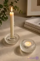 شمعدان دو حالته گرد بلور