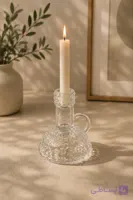 شمعدان بلور دسته دار
