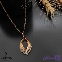 گردنبند ژوپینگ مدل اشکی نگین دار