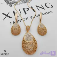 نیم ست قجری ژوپینگ با نگین زیرکونیا