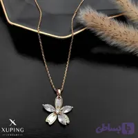 گردنبند زنانه ژوپینگ مدل گل صدف و نگین