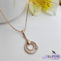 گردنبند ژوپینگ مدل حلقه دوبل نگین دار