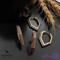 گوشواره هاگی هندسی نگین دار ژوپینگ