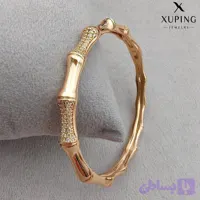 دستبند ژوپینگ طرح بامبو نگین دار