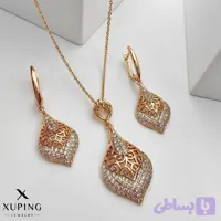 نیم ست ژوپینگ طرح اشکی نگین دار