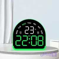 ساعت LED دیجیتالی رومیزی بک لایت دار نیم دایره مدل 52 با نمایشگر دما و ایام هفته