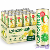 باکس ۱۲ عددی نوشیدنی گازدار گلابی Laimon Fresh Lime Pear حجم 330 میلی‌لیتر