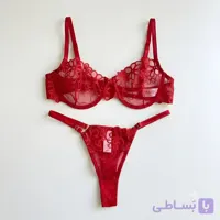 ست شورت سوتین قرمز فنردار امیرا