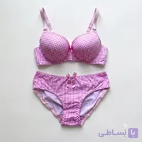 ست شورت و سوتین اسفنجی فنردار چهارخونه پینترستی