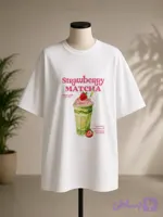 تیشرت طرح Strawberry Matcha